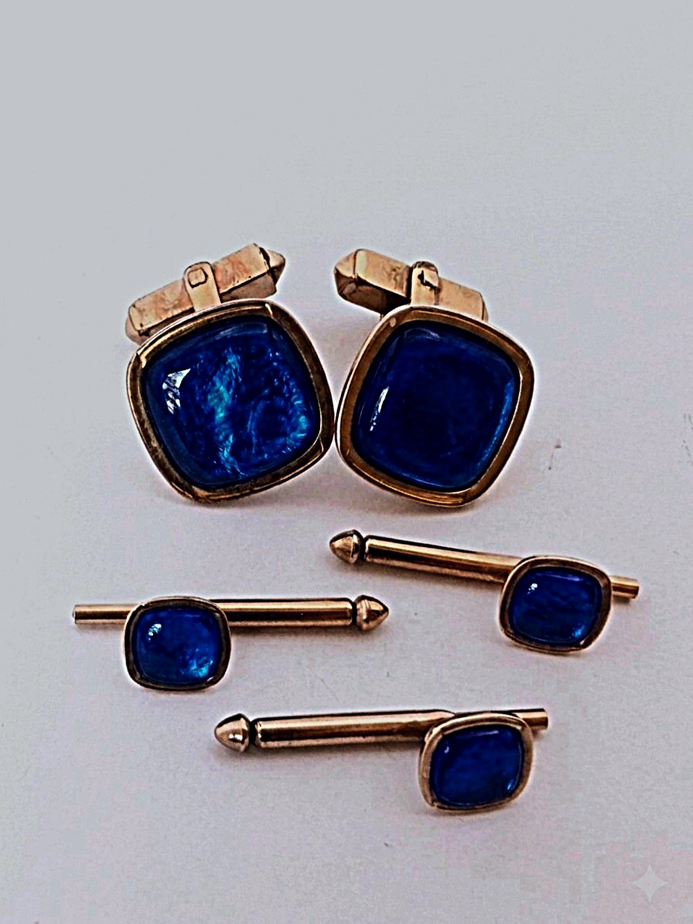 Vintage Swank 1/40 10K RBG Set Of Cufflinks With 3 Matching Tie Tacks